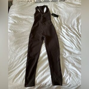 Kyodan Brown Sleeveless Jumpsuit with V-Neck